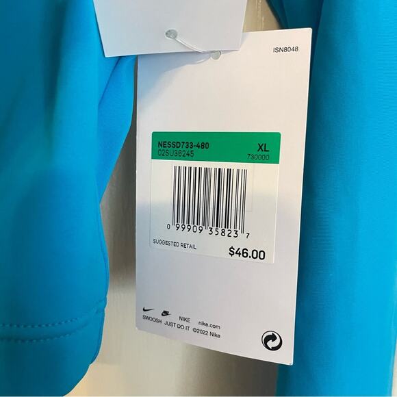 Nike Blue Lightening Cropped Swim Top NWT XL - Picture 5 of 7